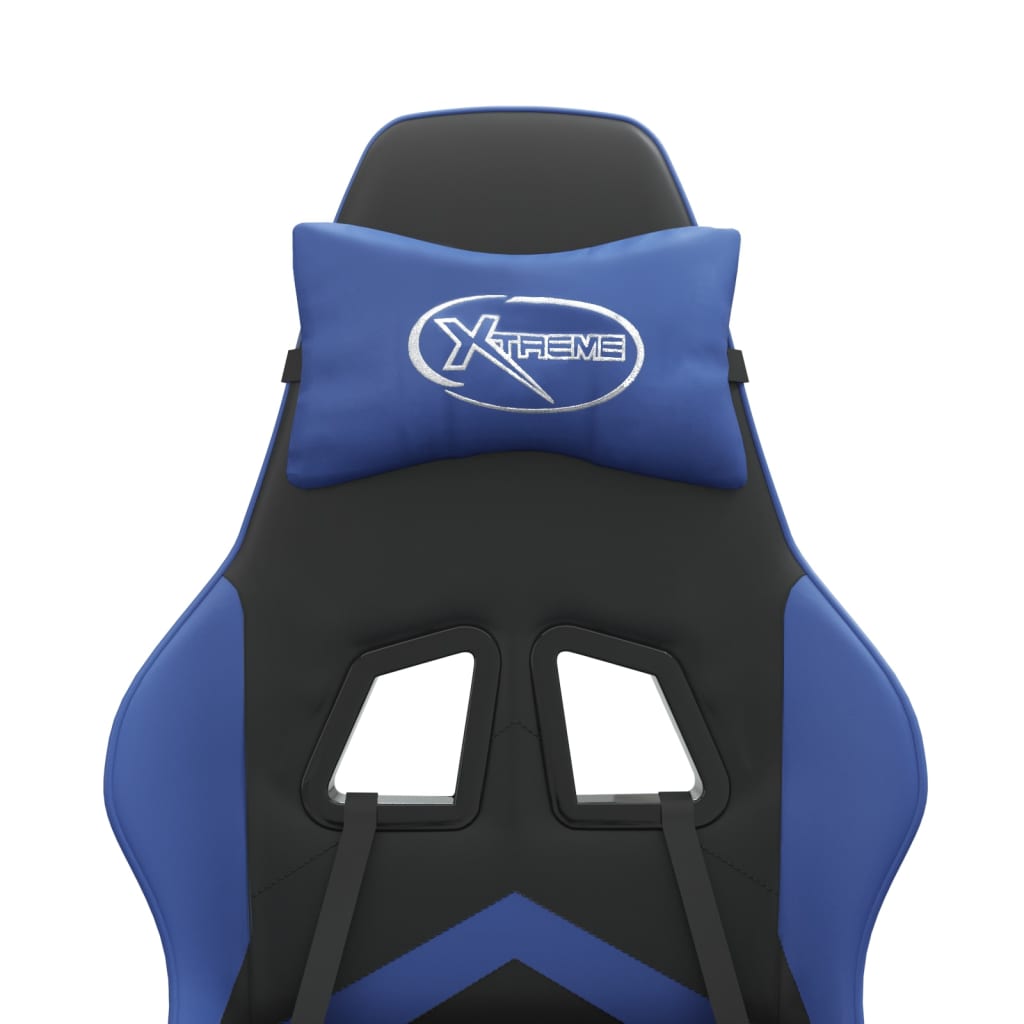 vidaXL Καρέκλα Gaming Περιστρεφόμενη Μαύρη & Μπλε από Συνθετικό Δέρμα