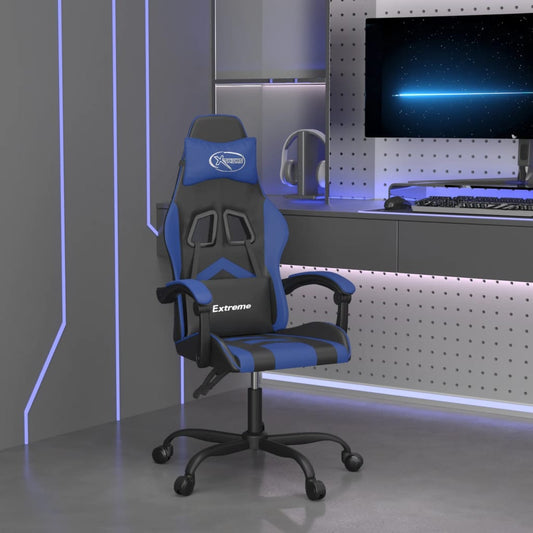 vidaXL Καρέκλα Gaming Περιστρεφόμενη Μαύρη & Μπλε από Συνθετικό Δέρμα