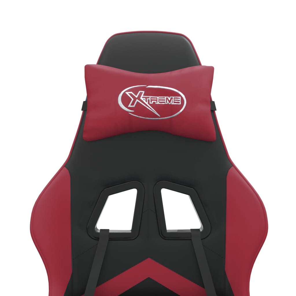 vidaXL Καρέκλα Gaming Περιστρεφόμενη Μαύρη/Μπορντό από Συνθετικό Δέρμα