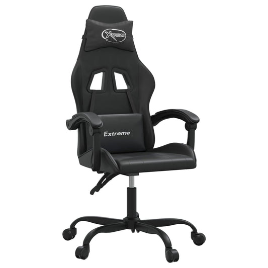vidaXL Καρέκλα Gaming Περιστρεφόμενη Μαύρη από Συνθετικό Δέρμα