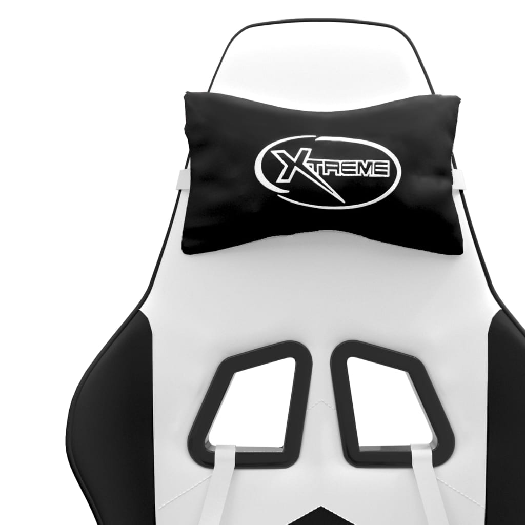 vidaXL Καρέκλα Gaming Περιστρεφόμενη Λευκή/Μαύρη από Συνθετικό Δέρμα