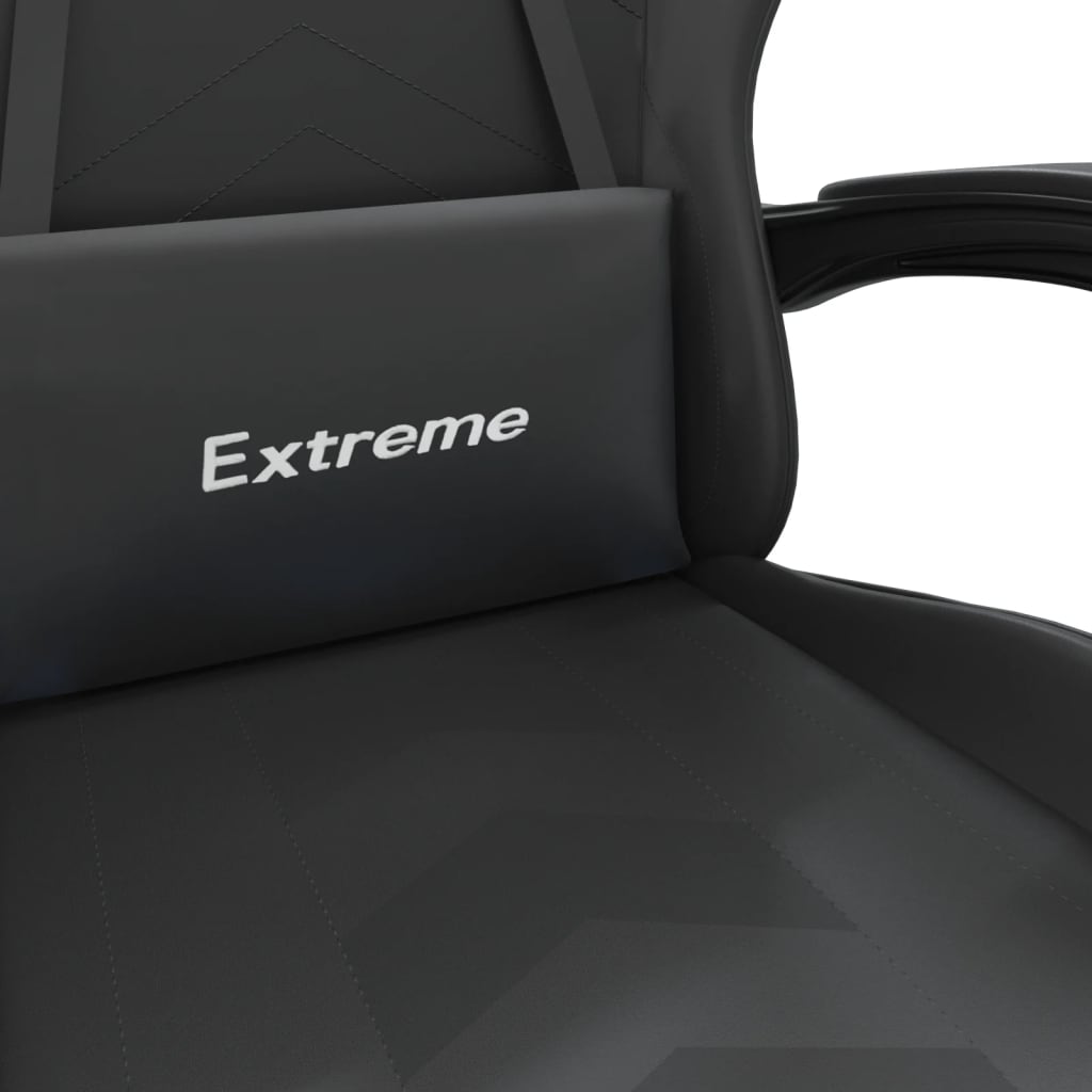 vidaXL Καρέκλα Gaming Περιστρ. Υποπόδιο Μαύρο Συνθετικό Δέρμα