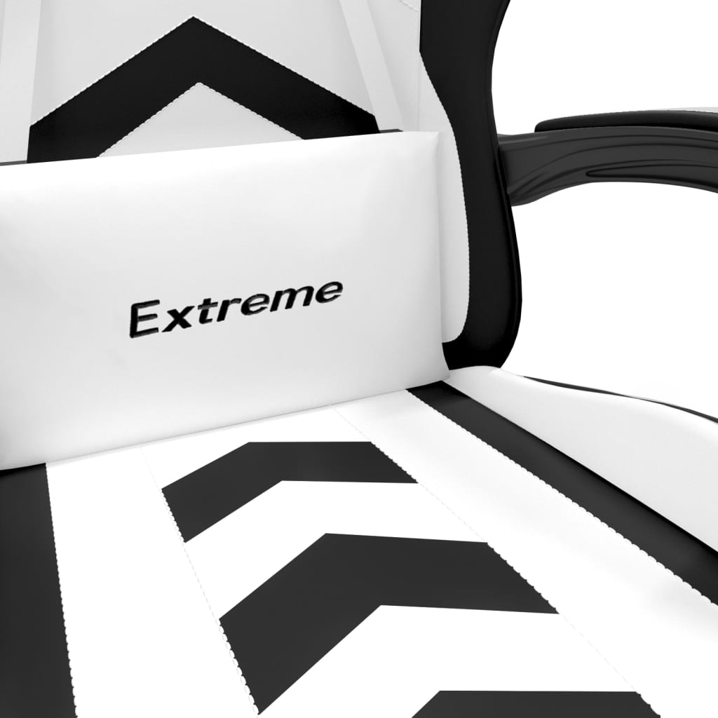 vidaXL Καρέκλα Gaming Περιστρ.Υποπόδιο Λευκό&Μαύρο Συνθετικό Δέρμα