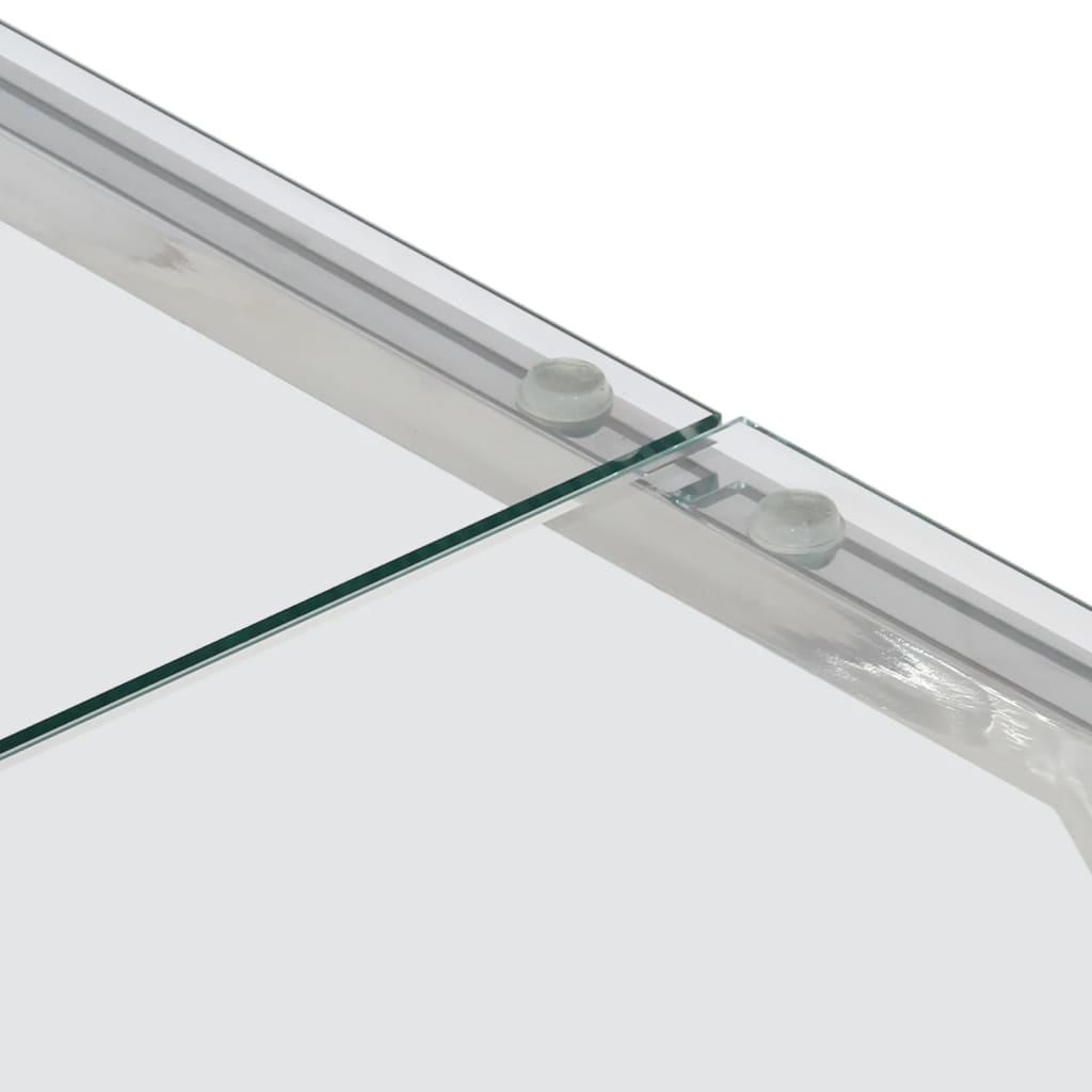 vidaXL Τραπέζι Σαλονιού Ασημί από Ανοξείδωτο Ατσάλι και Ψημένο Γυαλί