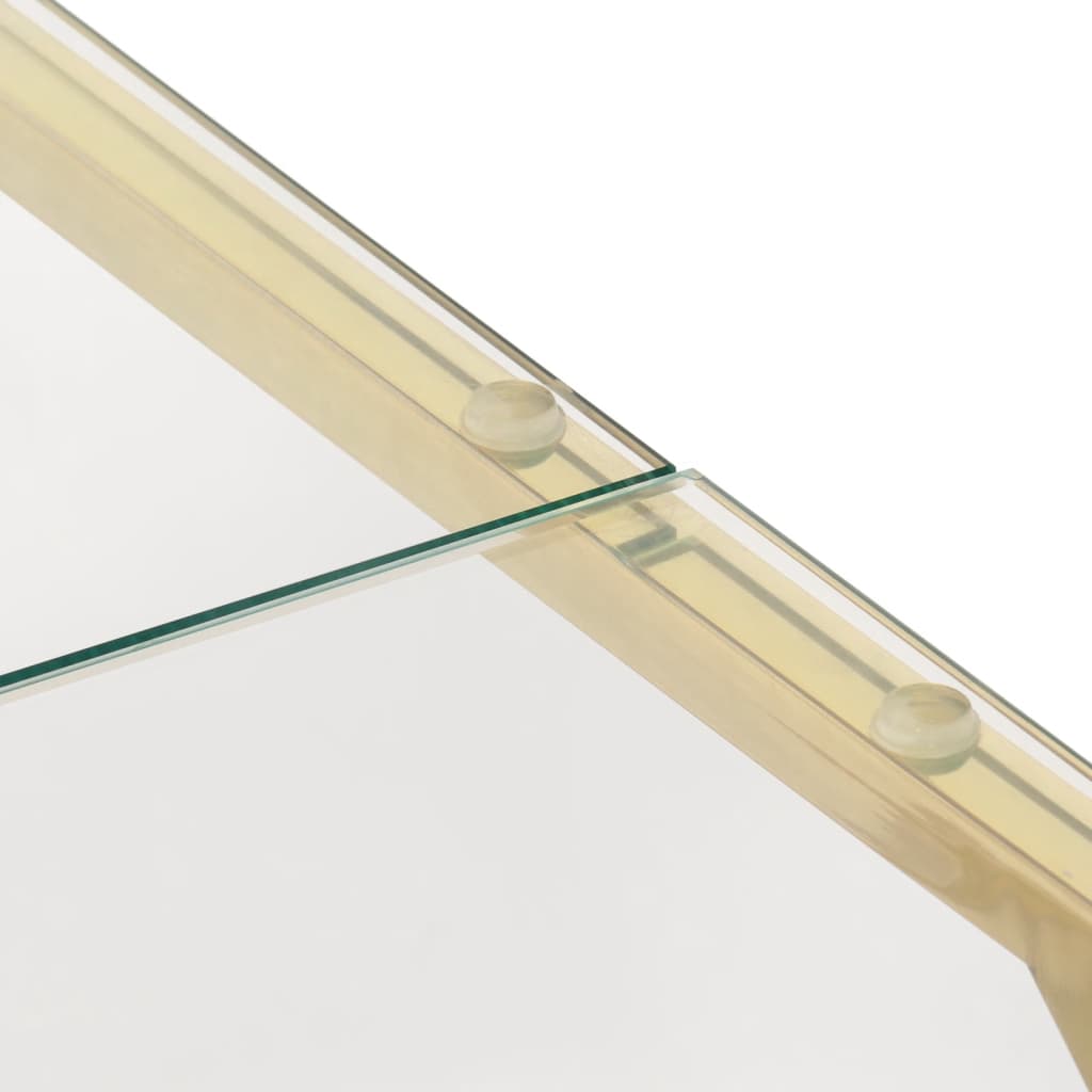 vidaXL Τραπέζι Σαλονιού Χρυσό από Ανοξείδωτο Ατσάλι και Ψημένο Γυαλί