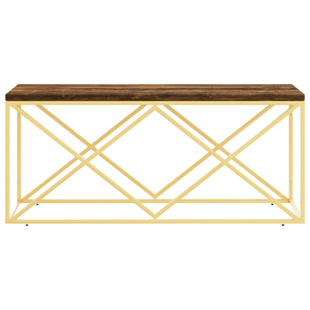 vidaXL Τραπεζάκι Σαλονιού Ανοξείδωτο Ατσάλι & Μασίφ Ανακυκλωμένο Ξύλο