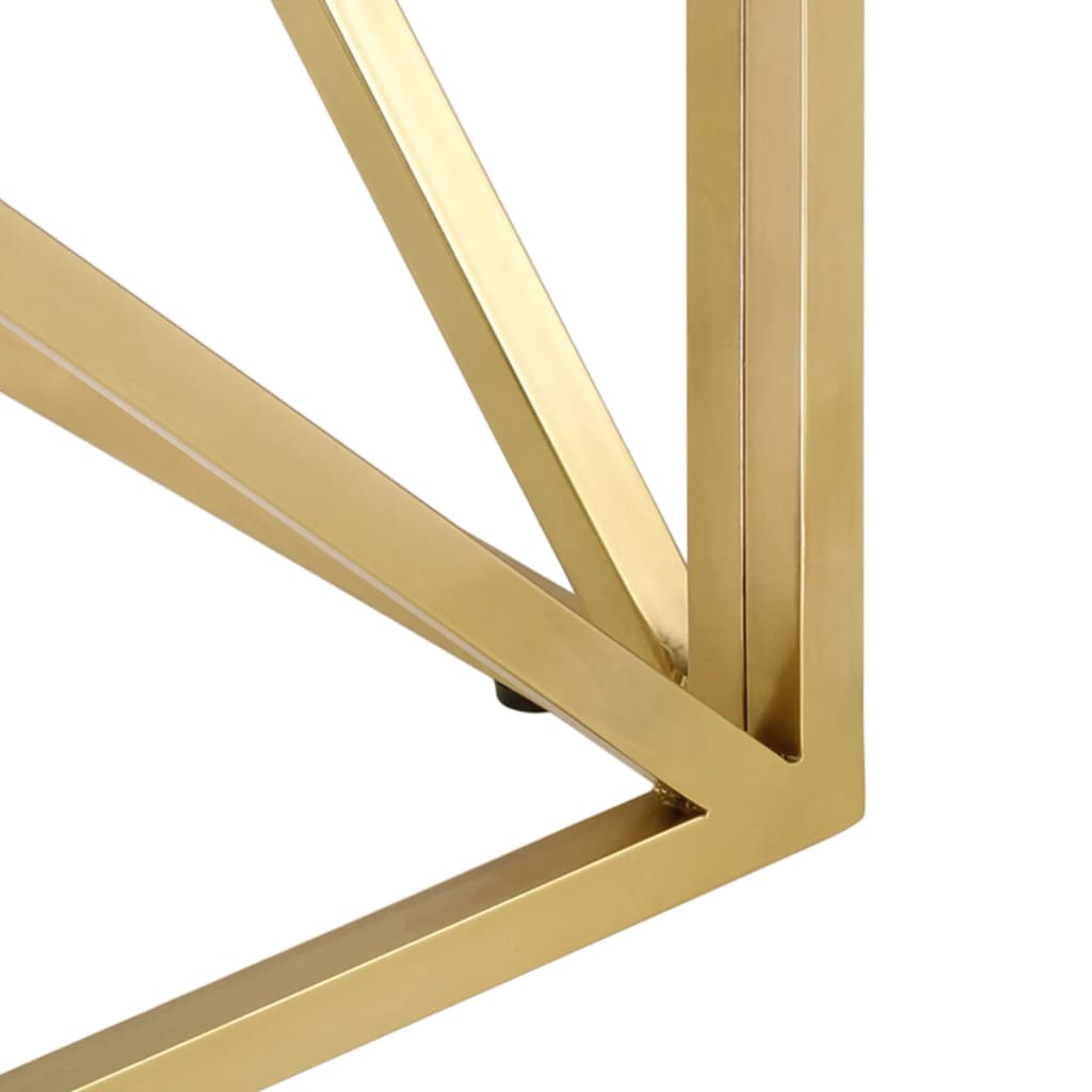 vidaXL Τραπέζι Σαλονιού Χρυσό από Ανοξείδωτο Ατσάλι και Ψημένο Γυαλί