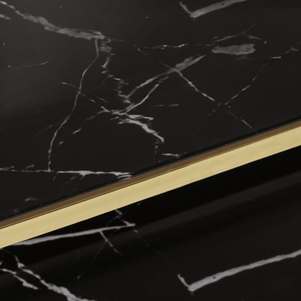 vidaXL Τραπέζι Σαλονιού Χρυσό από Ανοξείδωτο Ατσάλι και Ψημένο Γυαλί