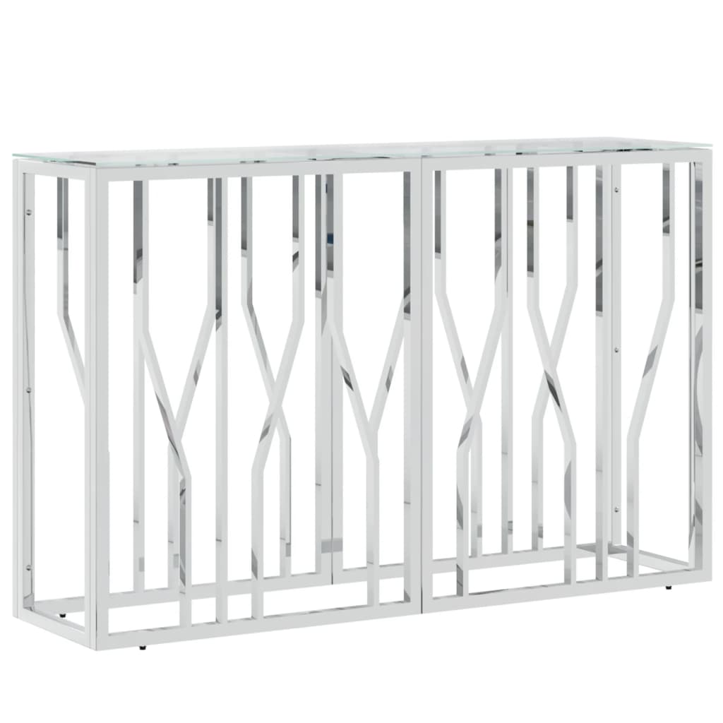 vidaXL Τραπέζι Κονσόλα 110x30x70 εκ. από Ανοξείδωτο Ατσάλι και Γυαλί