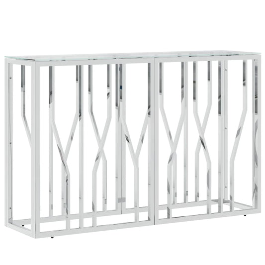 vidaXL Τραπέζι Κονσόλα 110x30x70 εκ. από Ανοξείδωτο Ατσάλι και Γυαλί