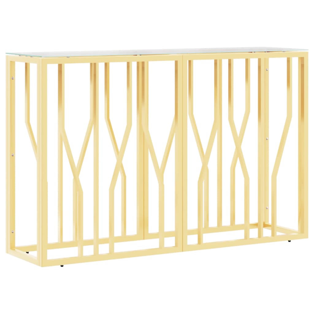 vidaXL Τραπέζι Κονσόλα 110x30x70 εκ. από Ανοξείδωτο Ατσάλι και Γυαλί