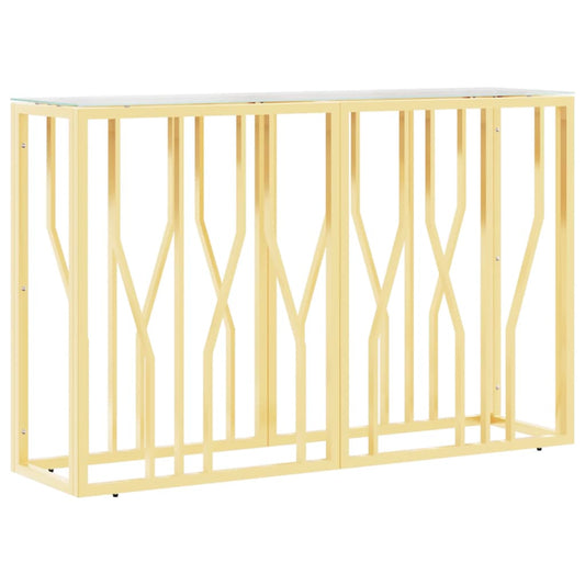 vidaXL Τραπέζι Κονσόλα 110x30x70 εκ. από Ανοξείδωτο Ατσάλι και Γυαλί