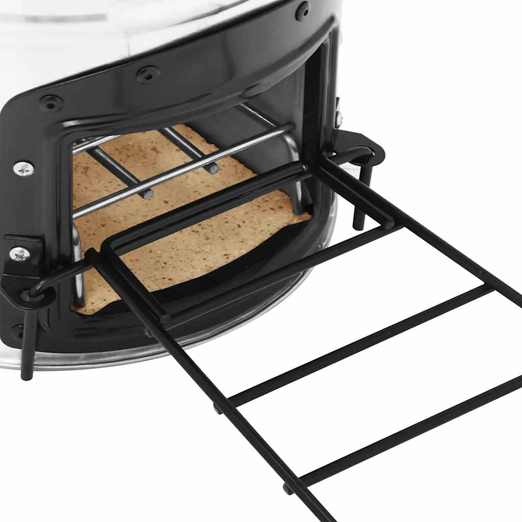 vidaXL Ξυλόσομπα Για Κάμπινγκ Ασημί 45,5x33x25,5 εκ. Ανοξείδωτο Ατσάλι