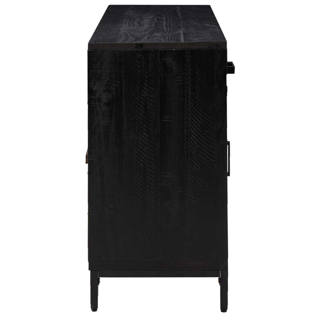 vidaXL Ντουλάπι Μαύρο 110 x 35 x 70 εκ. από Μασίφ Ξύλο Πεύκου