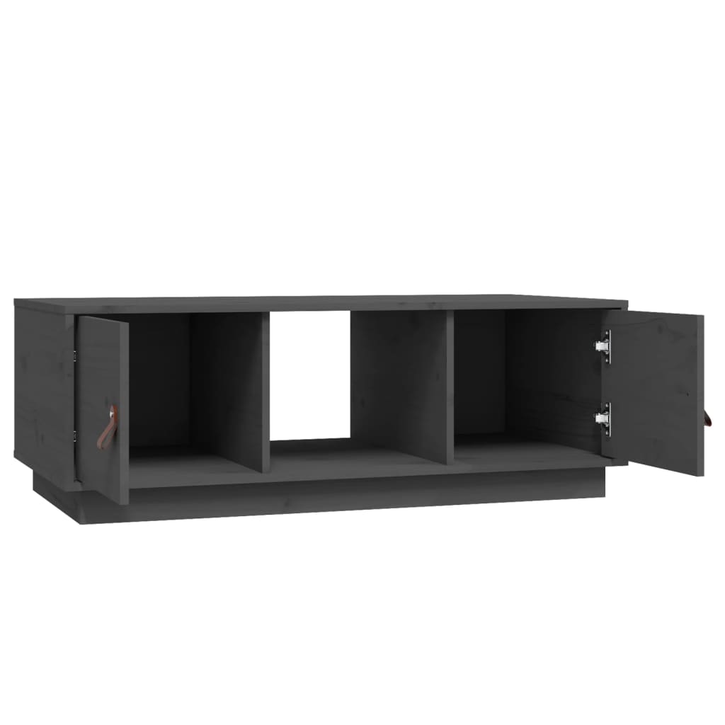 vidaXL Τραπεζάκι Σαλονιού Γκρι 100x50x35 εκ. από Μασίφ Ξύλο Πεύκου