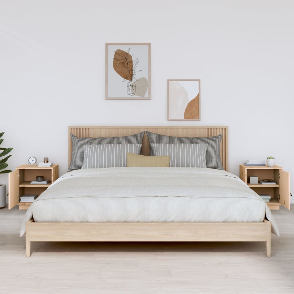 vidaXL Κομοδίνα 2 τεμ. 40 x 34 x 45 εκ. από Μασίφ Ξύλο Πεύκου