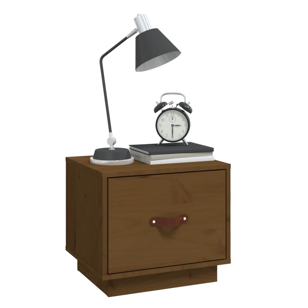 vidaXL Κομοδίνα 2 τεμ. Καφέ Μελί 40 x 34 x 35 εκ. Μασίφ Ξύλο Πεύκου