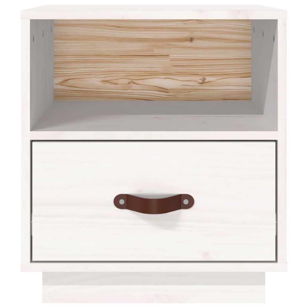 vidaXL Κομοδίνα 2 τεμ. Λευκό 40x34x45 εκ. από Μασίφ Ξύλο Πεύκου