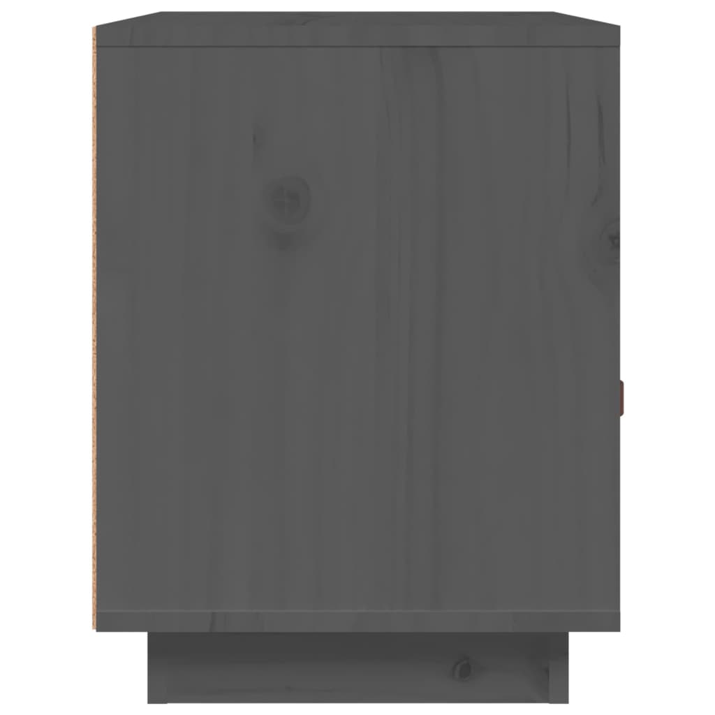 vidaXL Κομοδίνα 2 τεμ. Γκρι 40x34x45 εκ. από Μασίφ Ξύλο Πεύκου