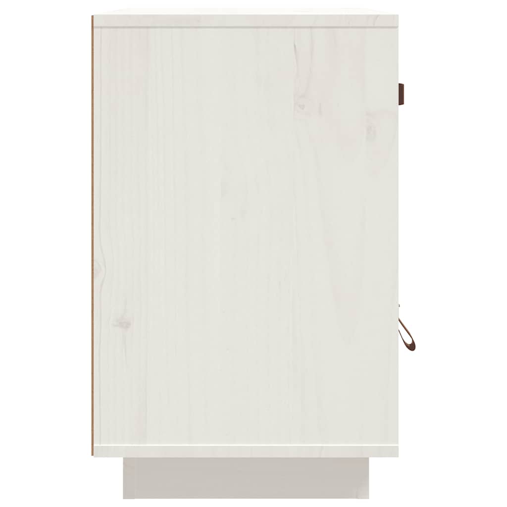 vidaXL Κομοδίνα 2 τεμ. Λευκά 40 x 34 x 55 εκ. από Μασίφ Ξύλο Πεύκου