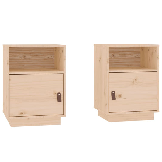 vidaXL Κομοδίνα 2 τεμ. 40 x 34 x 55 εκ. από Μασίφ Ξύλο Πεύκου