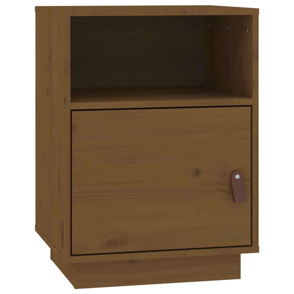 vidaXL Κομοδίνο Καφέ Μελί 40x34x55εκ. από Μασίφ Ξύλο Πεύκου