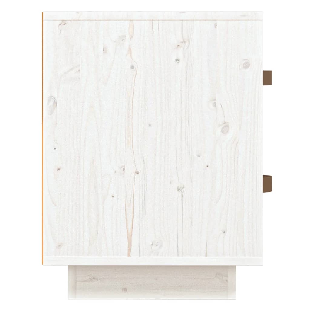 vidaXL Κομοδίνο Λευκό 40 x 34 x 45 εκ. από Μασίφ Ξύλο Πεύκου