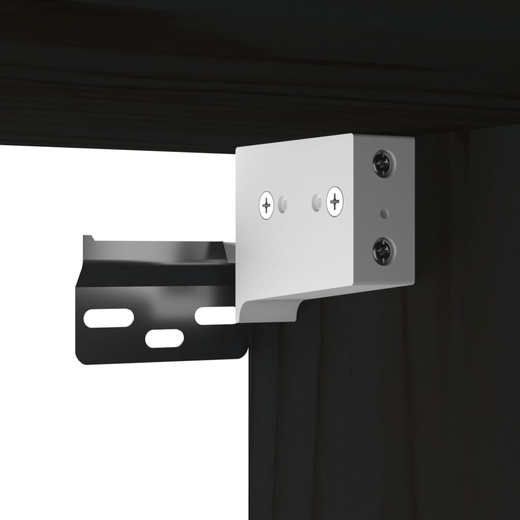 vidaXL Ντουλάπι Τοίχου Μαύρο 60x30x35 εκ. από Μασίφ Ξύλο Πεύκου