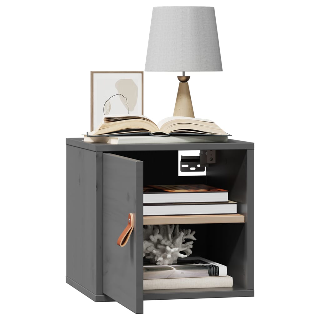 vidaXL Ντουλάπι Τοίχου Γκρι 31,5 x 30 x 30 εκ. από Μασίφ Ξύλο Πεύκου