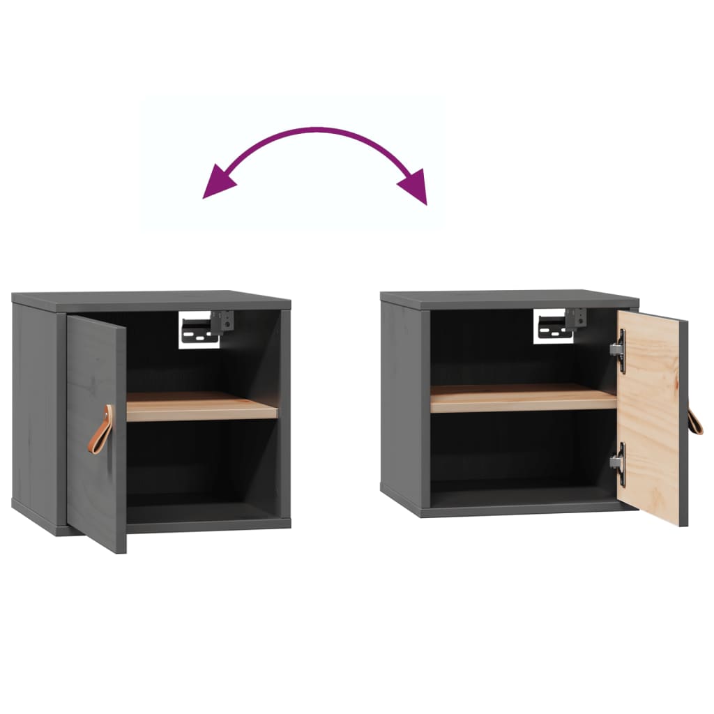 vidaXL Ντουλάπι Τοίχου Γκρι 31,5 x 30 x 30 εκ. από Μασίφ Ξύλο Πεύκου