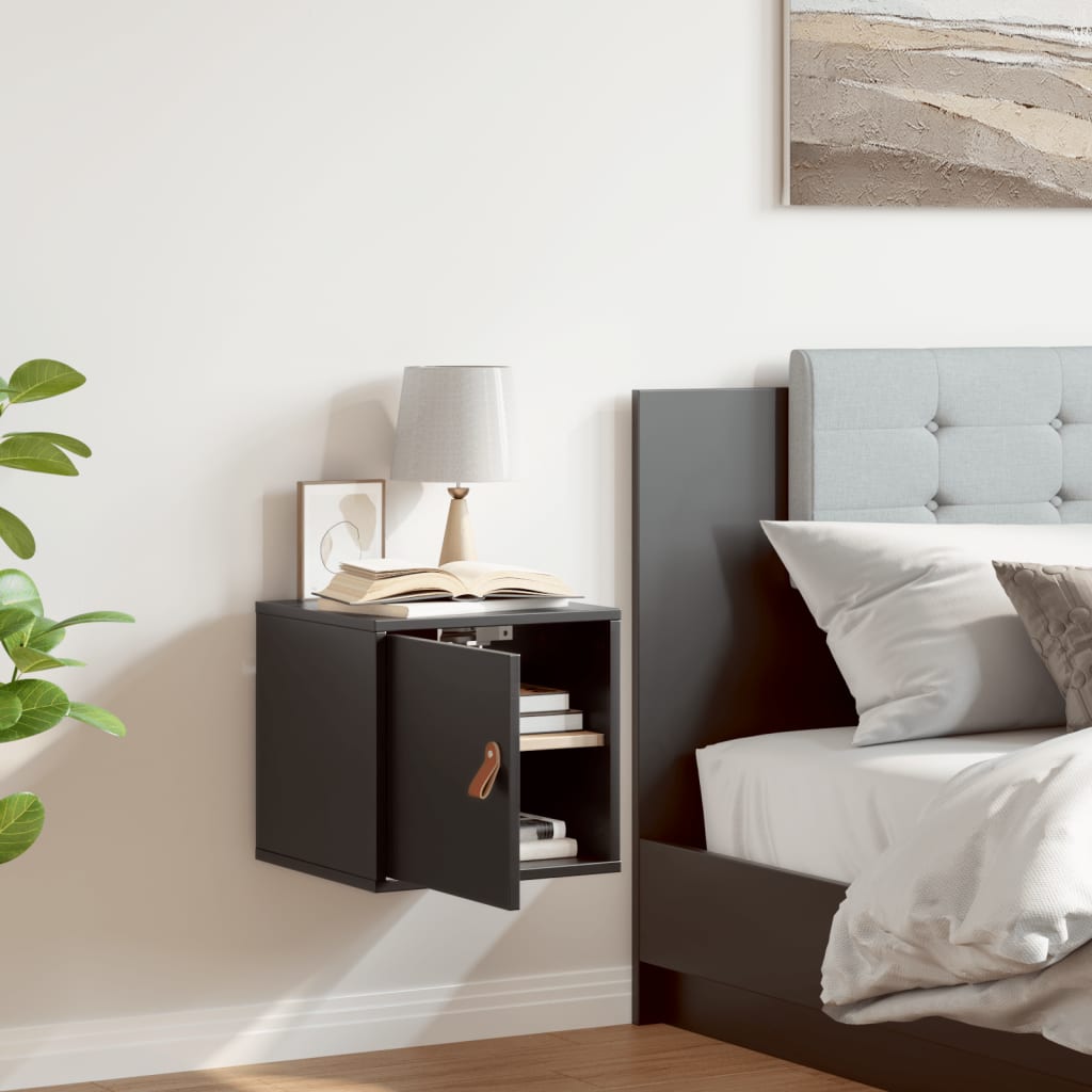 vidaXL Ντουλάπι Τοίχου Μαύρο 31,5x30x30 εκ. από Μασίφ Ξύλο Πεύκου