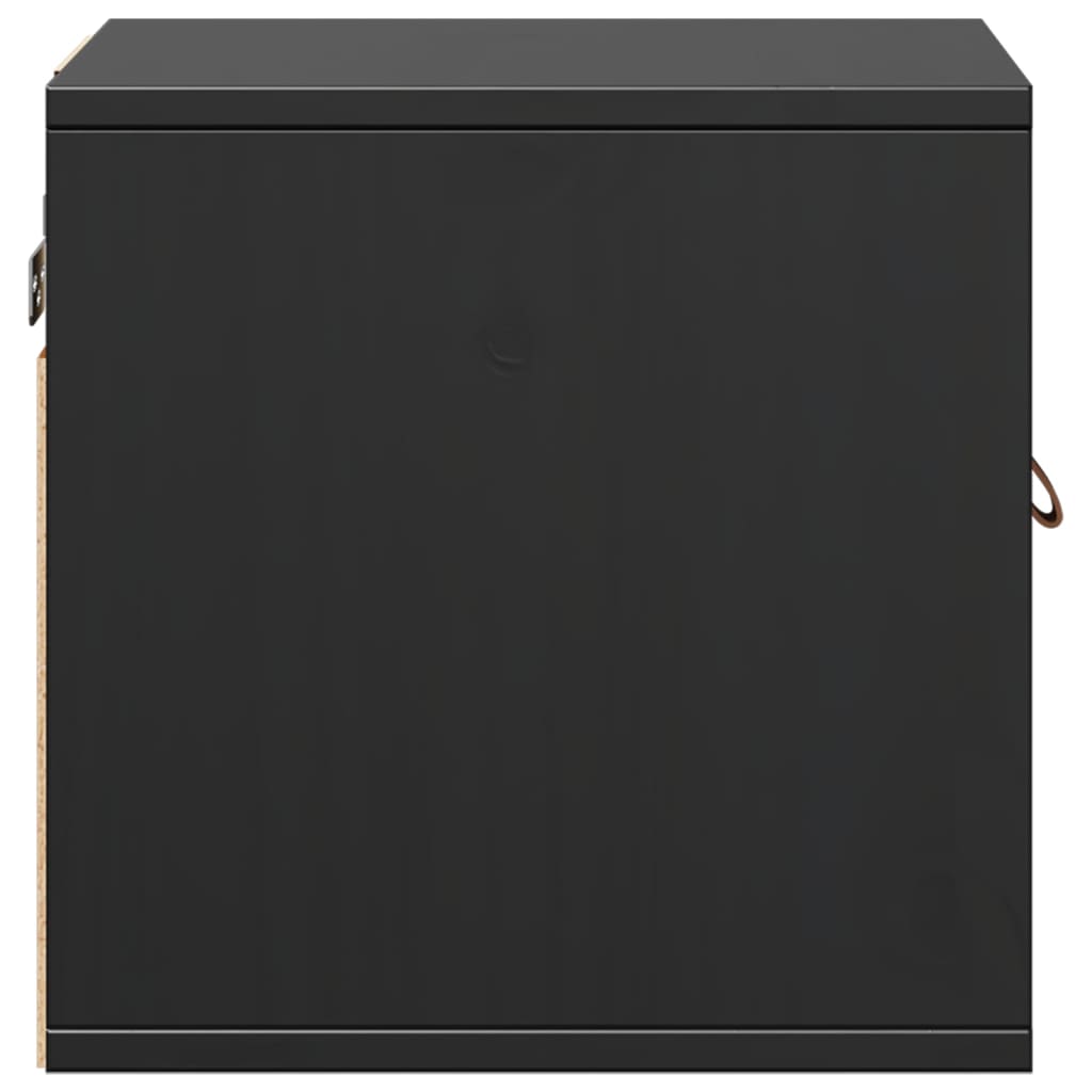 vidaXL Ντουλάπια Τοίχου 2 τεμ. Μαύρα31,5x30x30εκ από Μασίφ Ξύλο Πεύκου