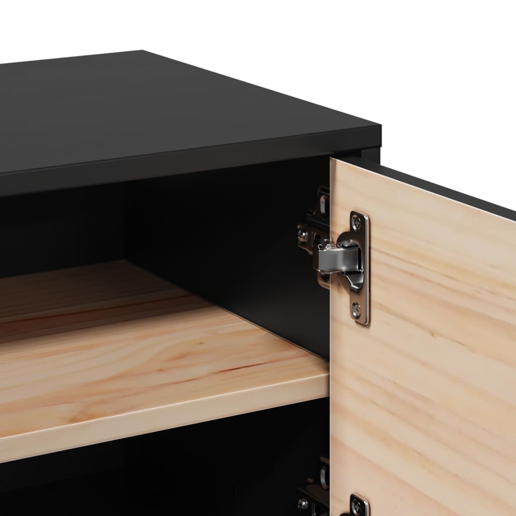 vidaXL Ντουλάπια Τοίχου 2 τεμ. Μαύρα31,5x30x30εκ από Μασίφ Ξύλο Πεύκου