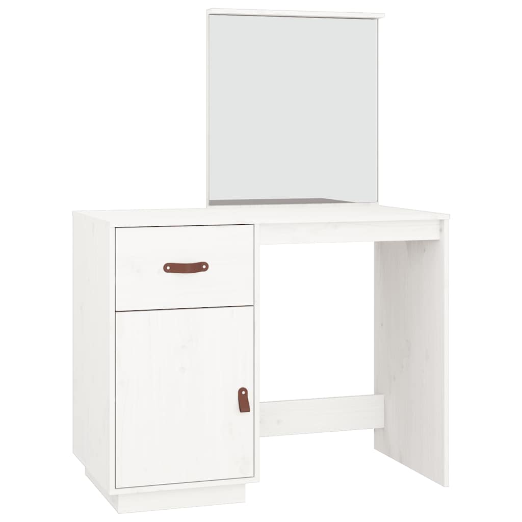vidaXL Μπουντουάρ Λευκό 95x50x134 εκ. Μασίφ Ξύλο Πεύκου