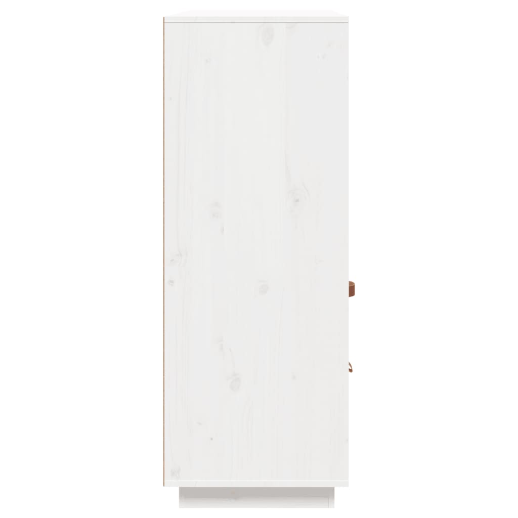vidaXL Ντουλάπι Ψηλό Λευκό 100x40x108,5 εκ. από Μασίφ Ξύλο Πεύκου
