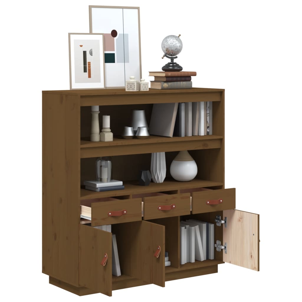 vidaXL Ντουλάπι Ψηλό Καφέ Μέλι 100x40x108,5 εκ. από Μασίφ Ξύλο Πεύκου