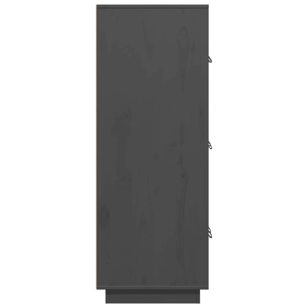 vidaXL Ντουλάπι Ψηλό Γκρι 67x40x108,5 εκ. από Μασίφ Ξύλο Πεύκου