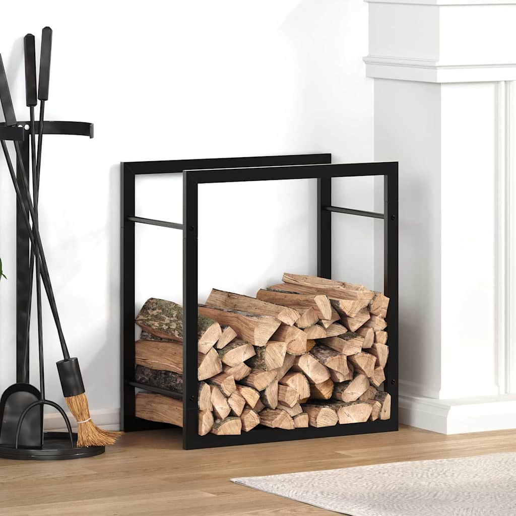 vidaXL Ραφιέρα Καυσόξυλων Ματ Μαύρο 50x28x56 εκ. Ατσάλι