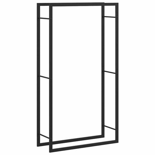 vidaXL Ράφι Ξύλων Μαύρη Ματ Ατσάλινη 80x28x154 εκ.