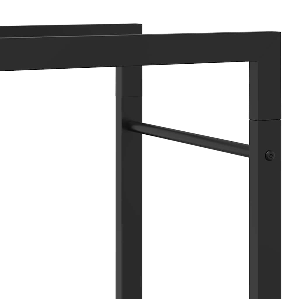 vidaXL Ράφι Ξύλων Μαύρη Ματ Ατσάλινη 80x28x154 εκ.