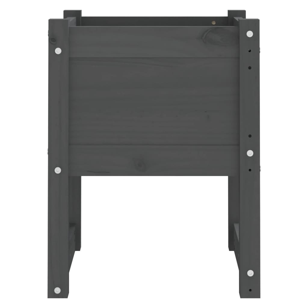 vidaXL Ζαρντινιέρα Γκρι 40 x 40 x 52,5 εκ. από Μασίφ Ξύλο Πεύκου