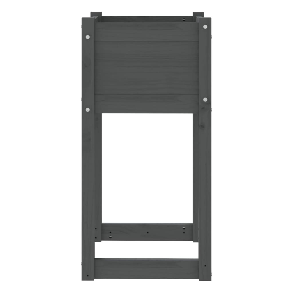 vidaXL Ζαρντινιέρα Γκρι 40x40x81 εκ. από Μασίφ Ξύλο Πεύκου