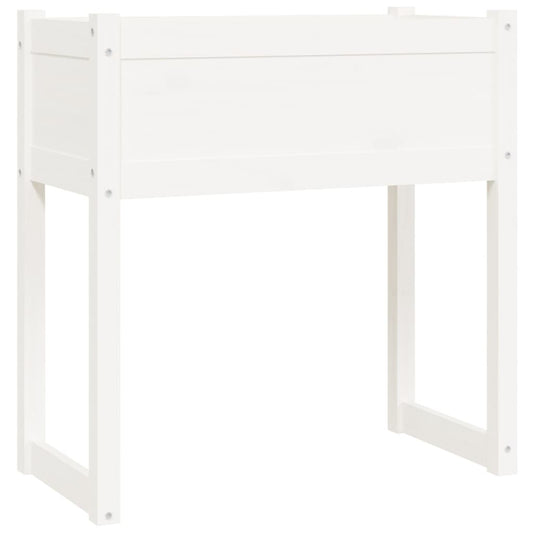 vidaXL Ζαρντινιέρα Λευκή 78x40x81 εκ. από Μασίφ Ξύλο Πεύκου