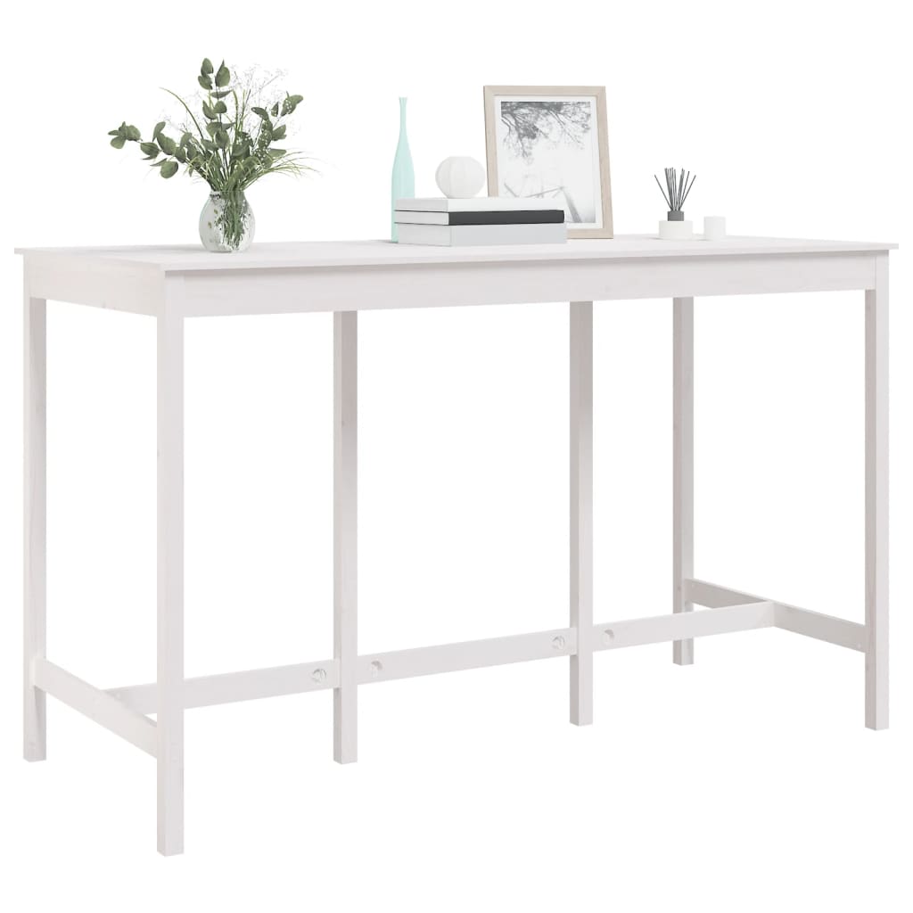 vidaXL Τραπέζι Μπαρ Λευκό 180 x 80 x 110 εκ. από Μασίφ Ξύλο Πεύκου