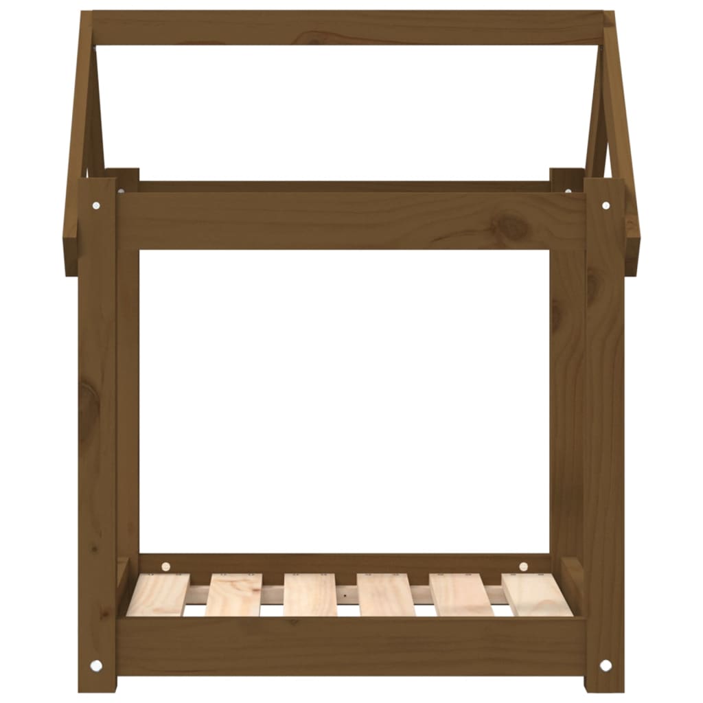 vidaXL Κρεβάτι Σκύλου Καφέ Μελί 61x50x70 εκ. από Μασίφ Ξύλο Πεύκου