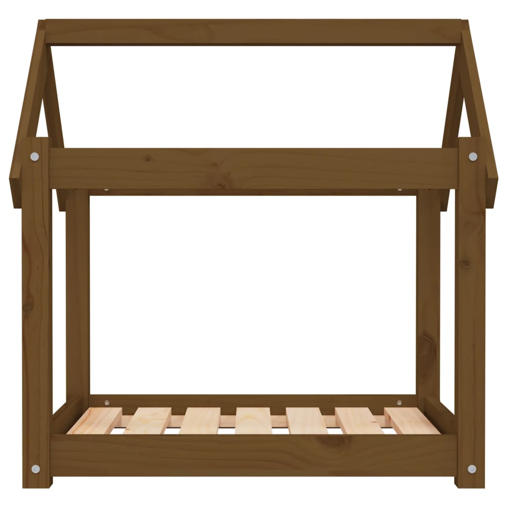 vidaXL Κρεβάτι Σκύλου Καφέ Μελί 71x55x70 εκ. από Μασίφ Ξύλο Πεύκου