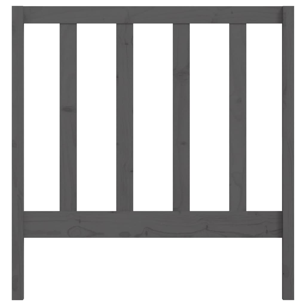 vidaXL Κεφαλάρι Κρεβατιού Γκρι 95 x 4 x 100 εκ. από Μασίφ Ξύλο Πεύκου