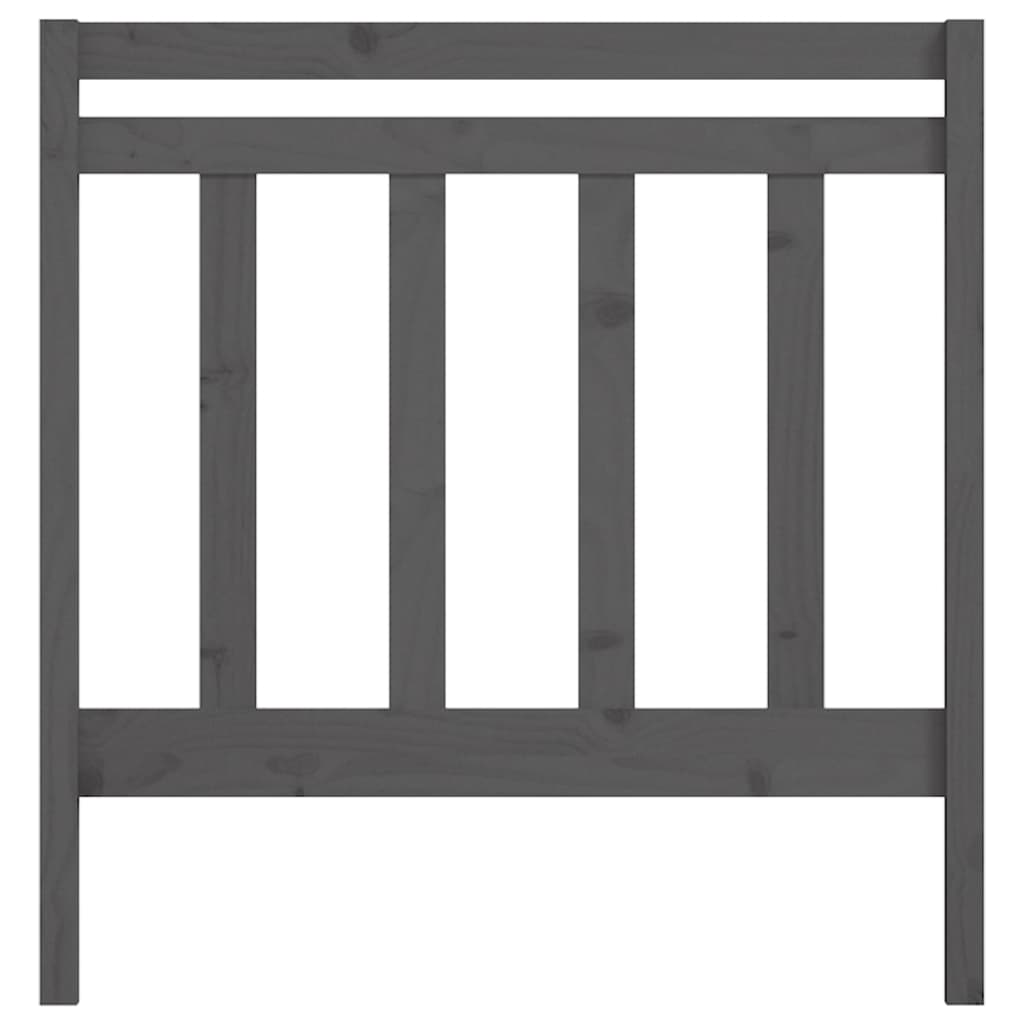 vidaXL Κεφαλάρι Κρεβατιού Γκρι 95 x 4 x 100 εκ. από Μασίφ Ξύλο Πεύκου