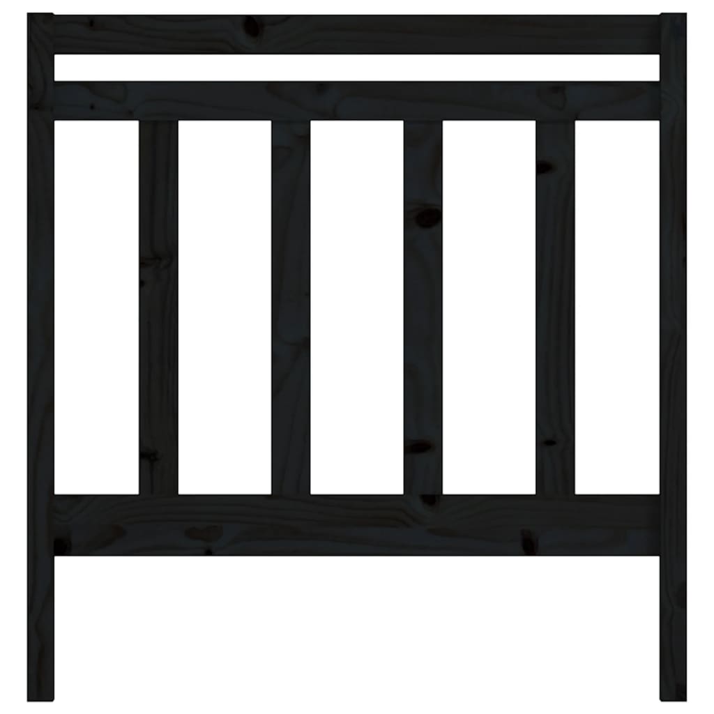 vidaXL Κεφαλάρι Κρεβατιού Μαύρο 95 x 4 x 100 εκ. από Μασίφ Ξύλο Πεύκου