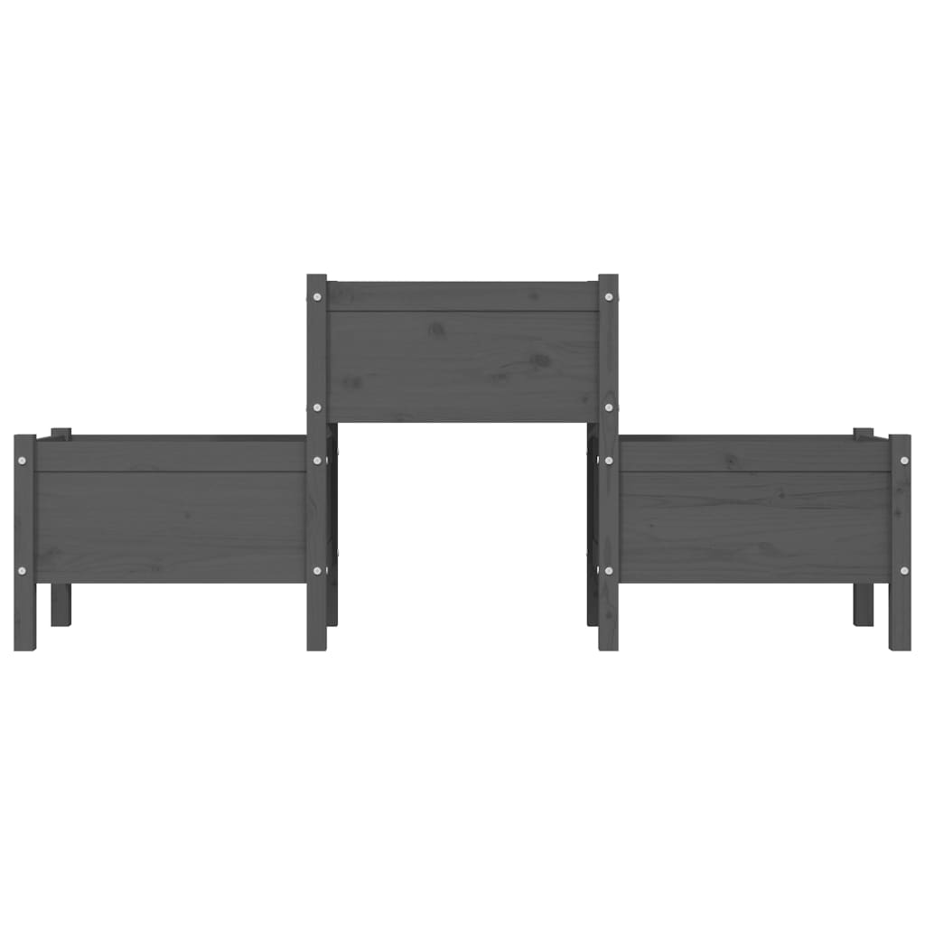 vidaXL Ζαρντινιέρα Γκρι 178,5 x 44 x 75 εκ. από Μασίφ Ξύλο Πεύκου